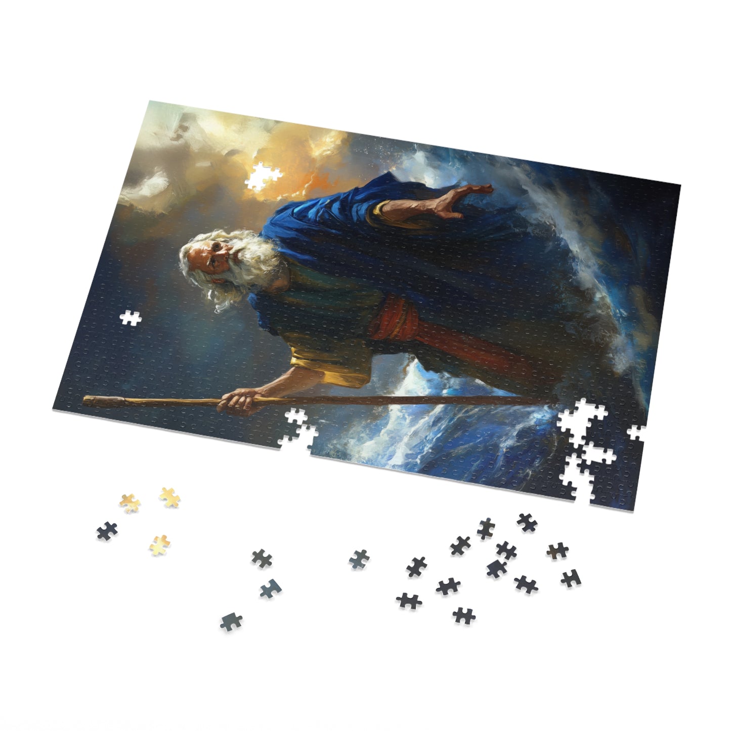 Moses Before the Trembling Sea - Puzzle & Keepsake Tin - Religious Jigsaw Puzzle (30, 110, 252, 500,1000-Piece)