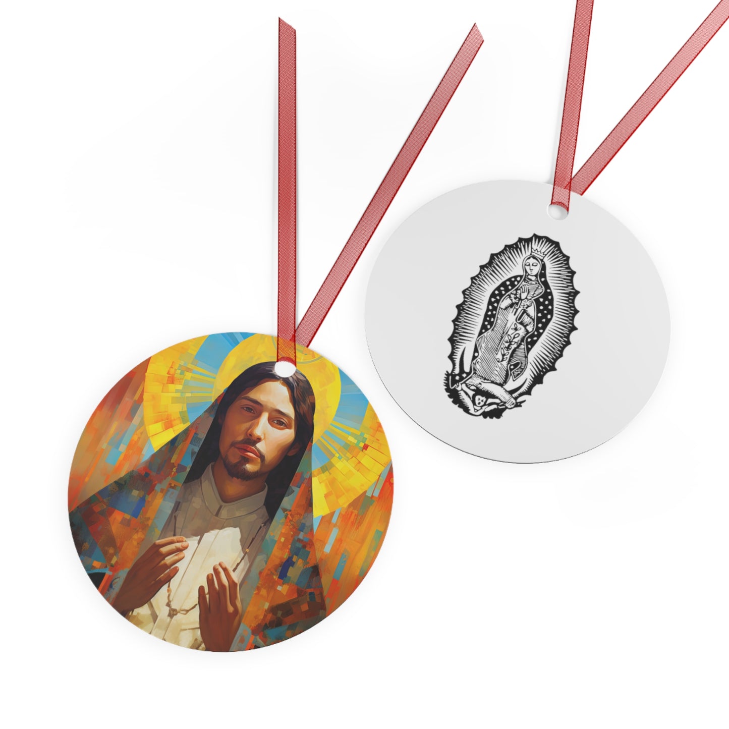 Saint Juan Diego - Religious Holiday Christmas Ornament and Keepsake - Double sided Keepsake Religious Ornament