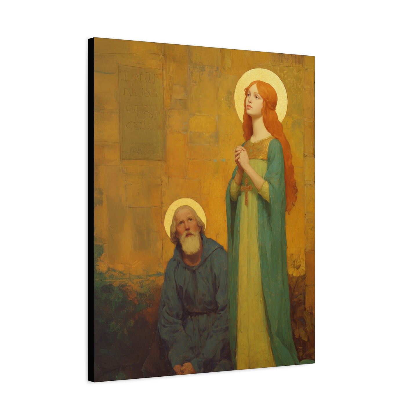 Saints Justina and Cyprian - Multiple Sizes - Catholic Home art - Museum Wrapped Canvas - Sanctified Souls Print - Catholic Martyr Art