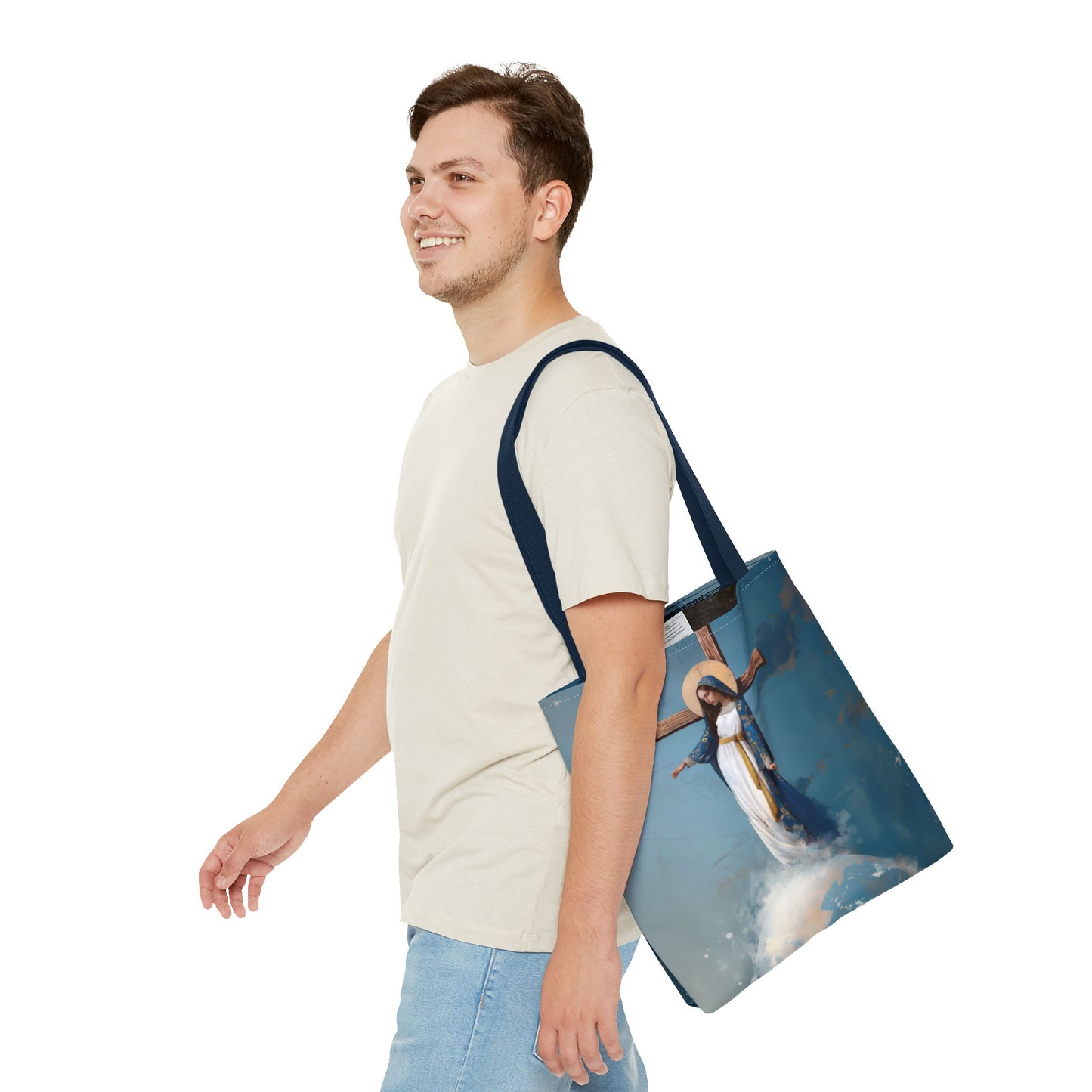 The Lady Of All Nations - Marian Devotion - Mother Mary - Tote Bag - Large Medium Small Faith Art Bag - Re-usable Tote Purse - Double Sided