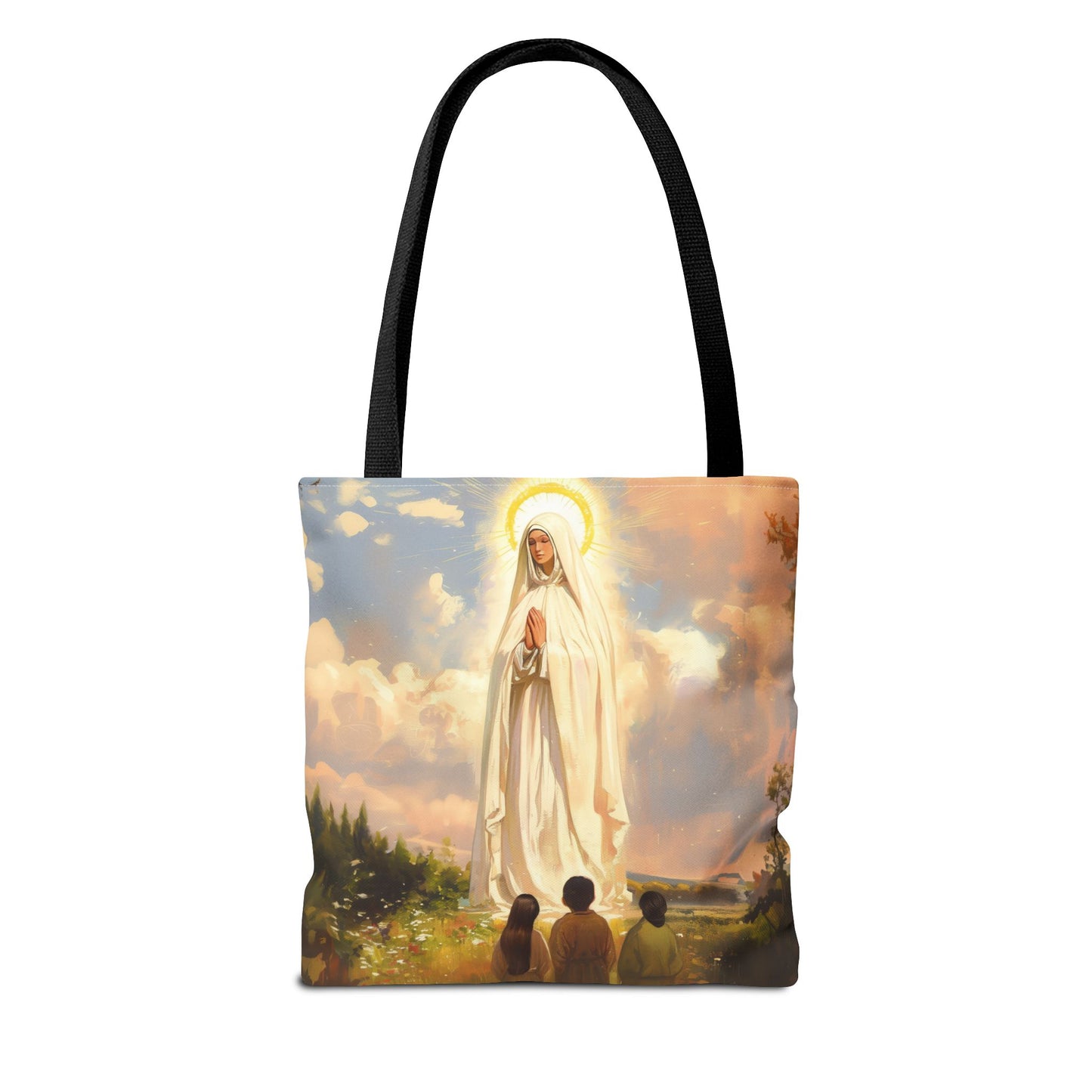 Our Lady of Fátima Tote Bag - Large Medium Small Faith Art Bag - Catholic Faith Purse - Religious Carry All Reusable Tote Bag