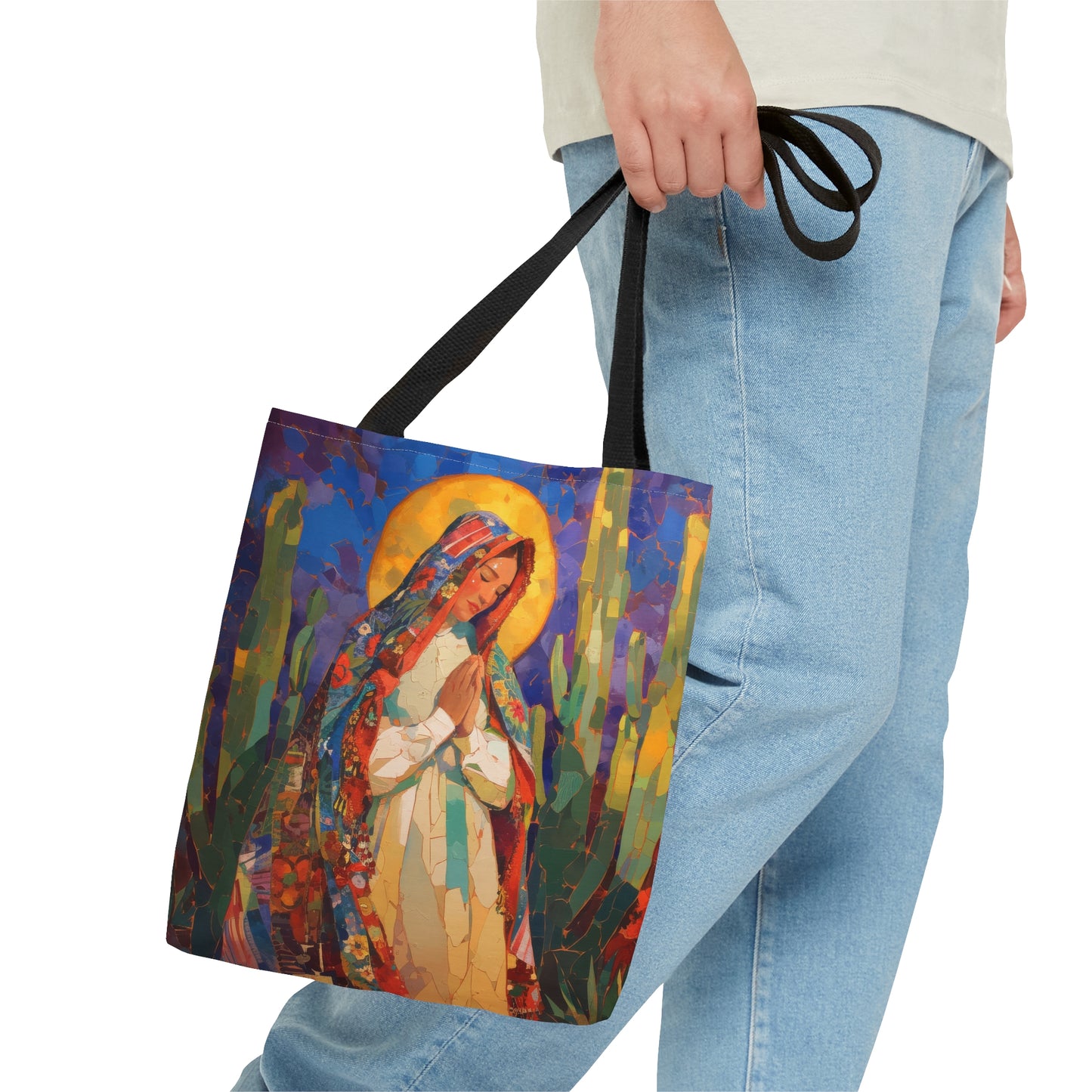 Radiant Light of Our Lady of Guadalupe Tote Bag - Large Medium Small Faith Art Bag - Catholic Faith Purse - Religious Carry All