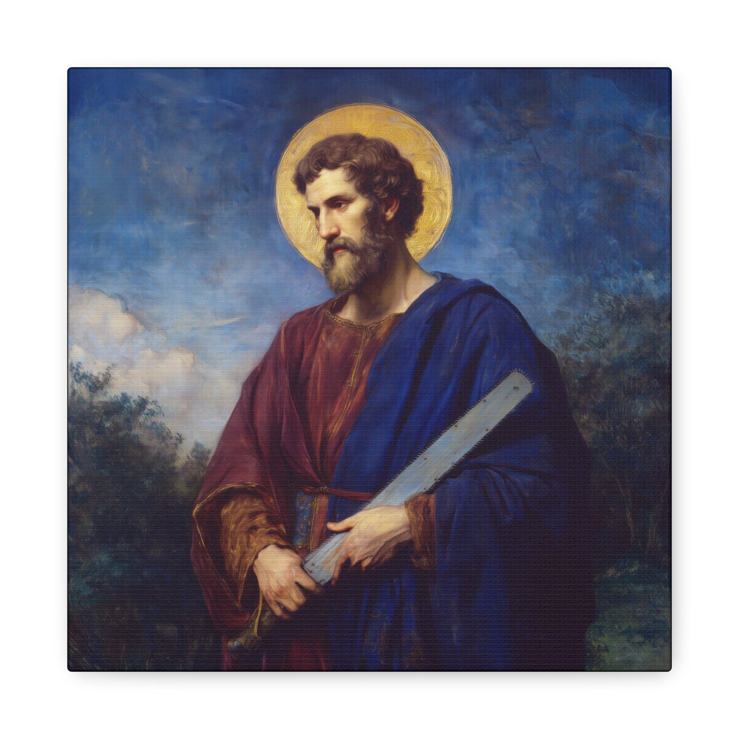 Saint Simon the Apostle  - Gallery Wrapped Canvas - Print - Religious Art for your Home - Catholic Art