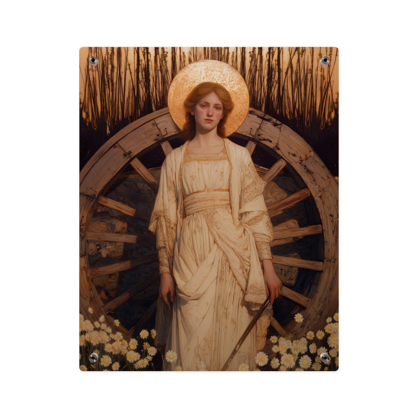 Saint Catherine of Alexandria Wall Art Panel - Ready to Hang Acrylic Print - Catholic Saint Art - Patron Saint Print - No Frame needed