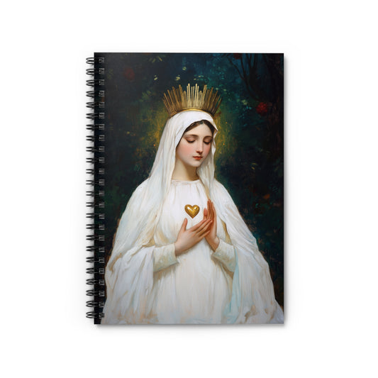 Our Lady of Beauraing - Our Lady of the Golden Heart - Marian Art - Journal - Sanctified Souls Art - Religious Based Notebook - Spiral