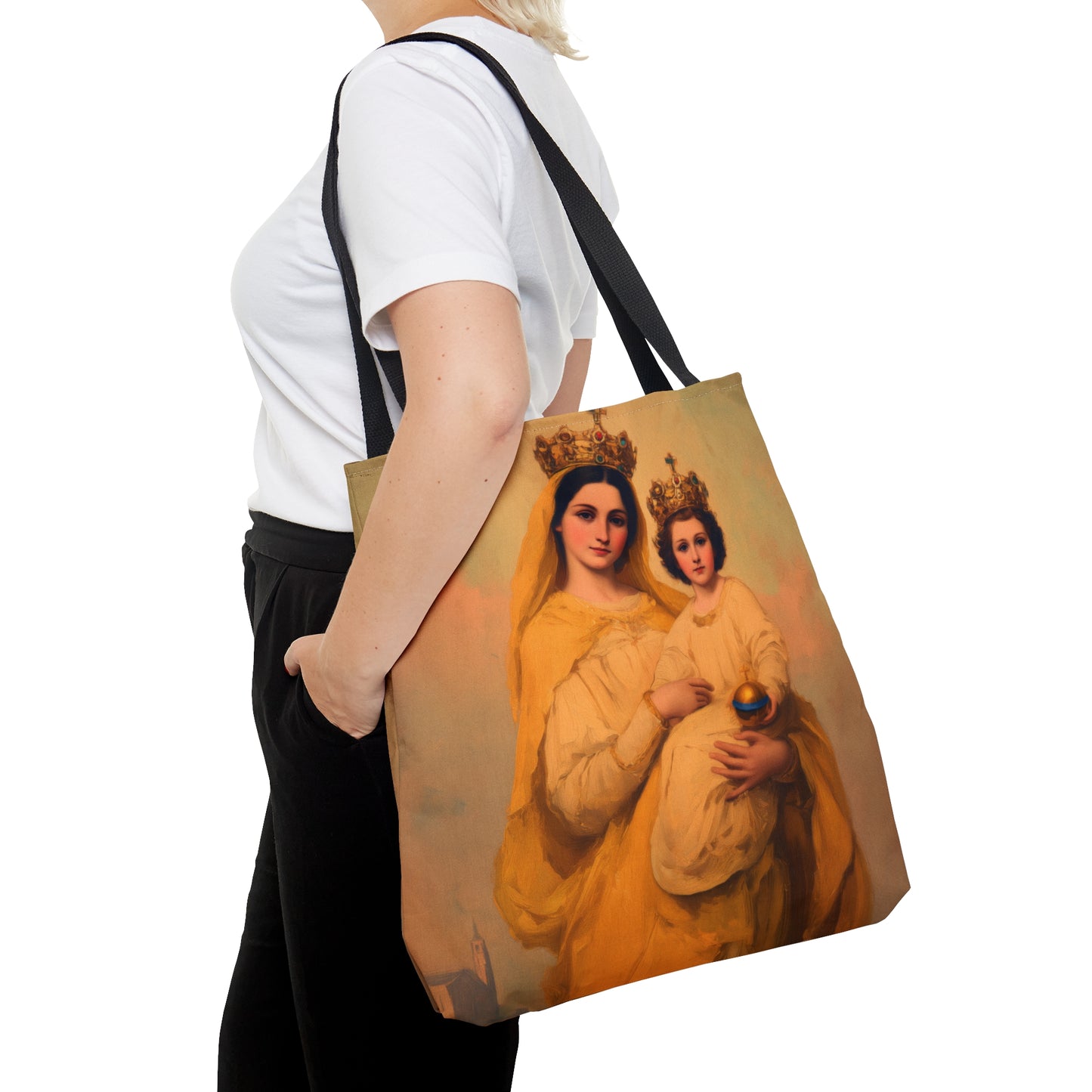 Our Lady of Prompt Succor - Tote Bag - Large Medium Small Faith Art Bag - Re usable Tote Purse - Double Sided