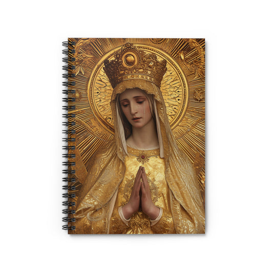 Gate of Eternity - The Golden Mary - Tribute to Our Lady of the Gate of Dawn Journal - Religious Based Notebook - Spiral Notebook