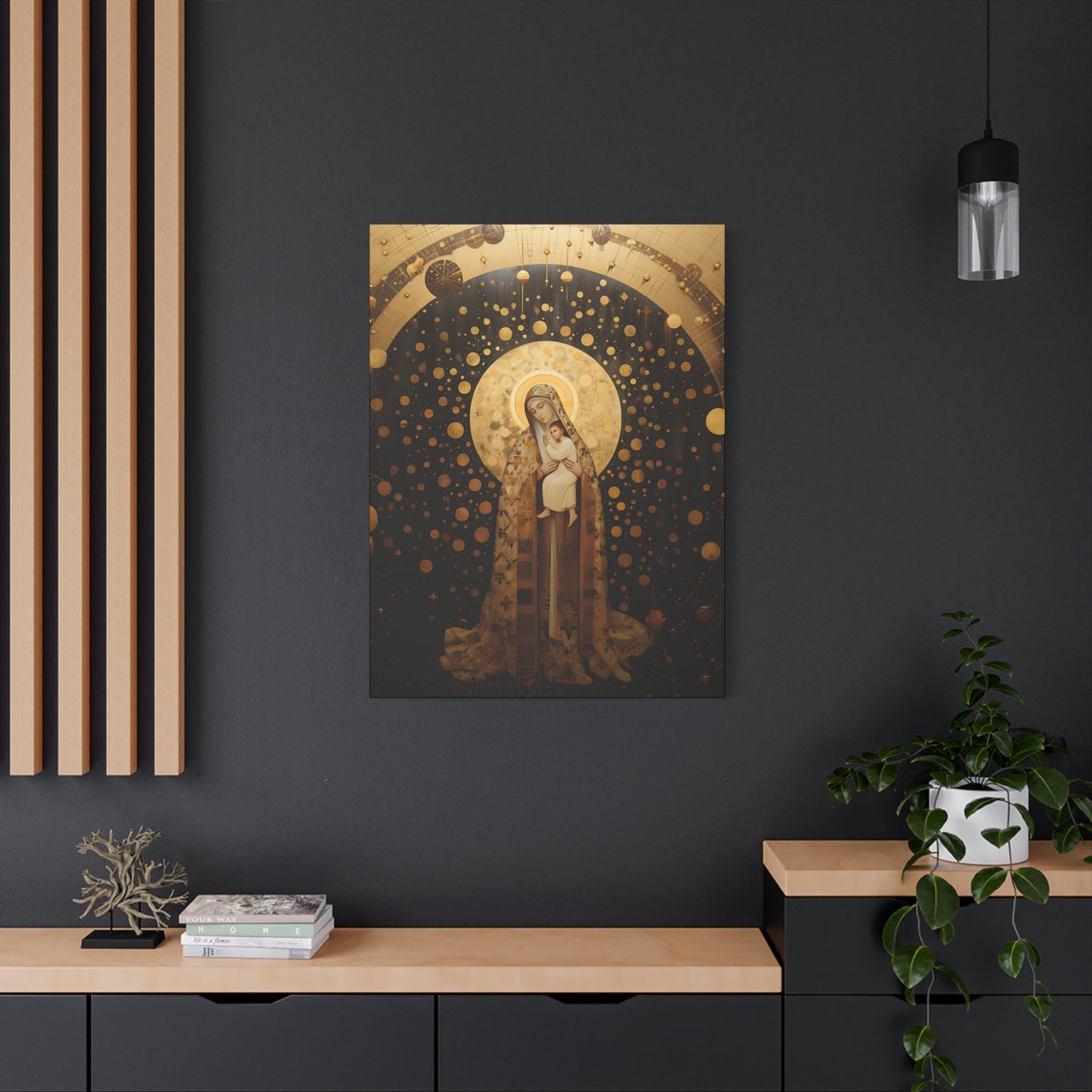 The Golden Mary - Mary the Blessed Virgin - Gallery Wrapped Canvas - Sanctified Souls Print - Religious Art for your Home - Pop Art