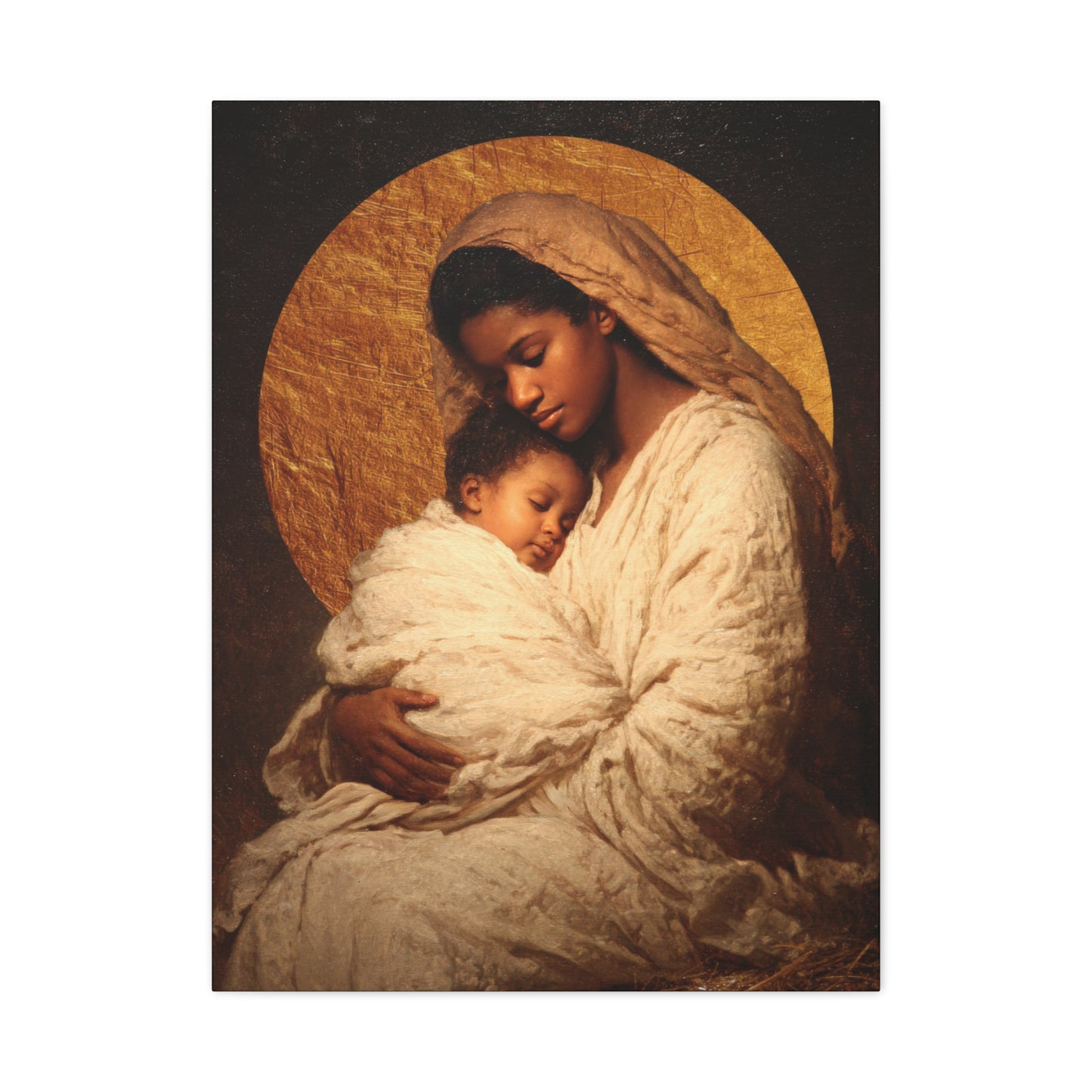 Our Lady of the Manger - Mother Mary and the Christ Child - Gallery Wrapped Canvas - Print - Religious Art for your Home - Catholic