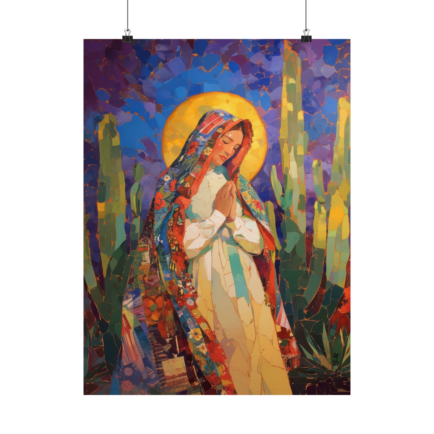 Radiant Light of Our Lady of Guadalupe Poster Print - Sanctified Souls Print - Multiple Sizes - Premium Posters - Catholic Art