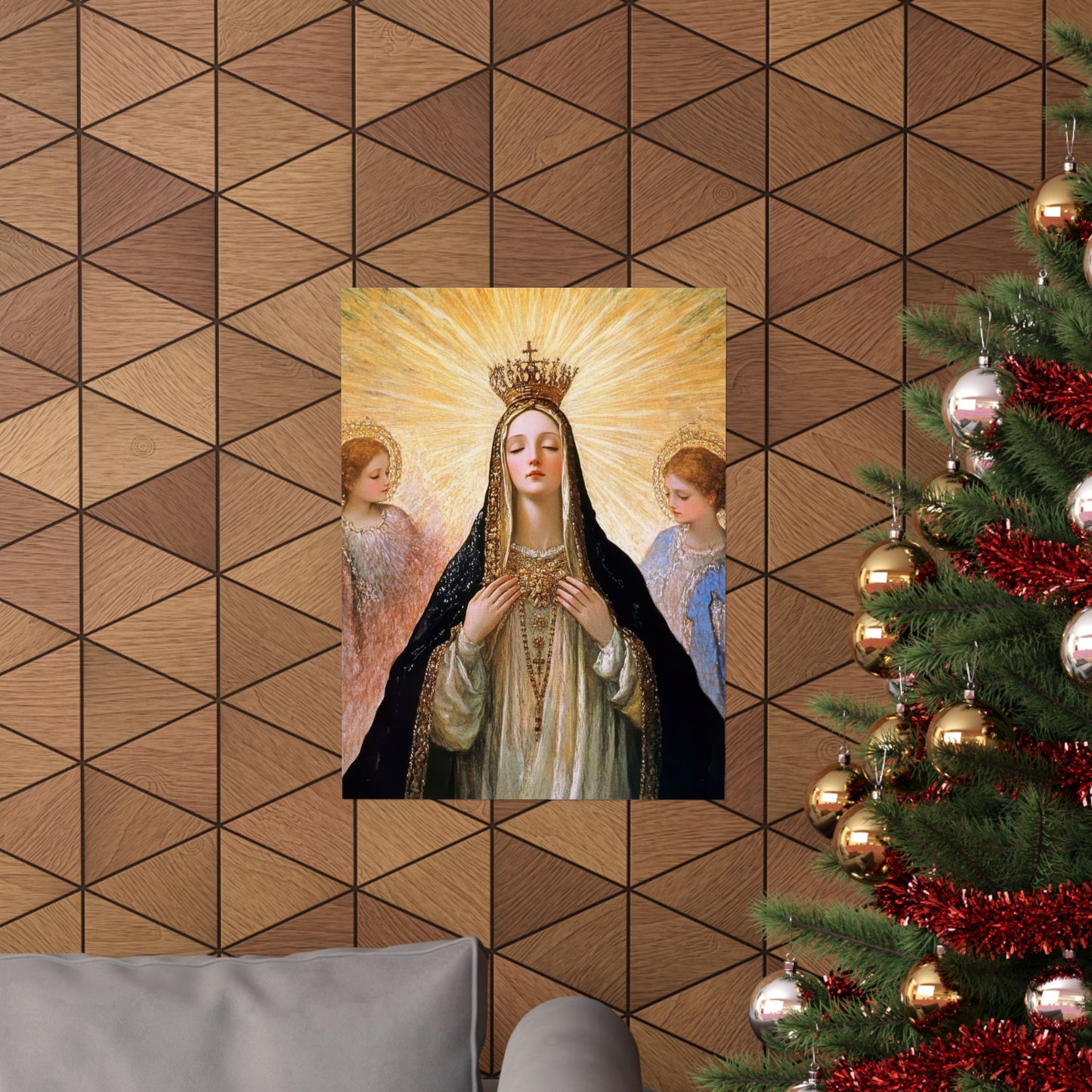 Divine Majesty: The Crowning of the Queen of Heaven - Sanctified Souls Print - Multiple Sizes - Premium Posters - Catholic Art - Christian