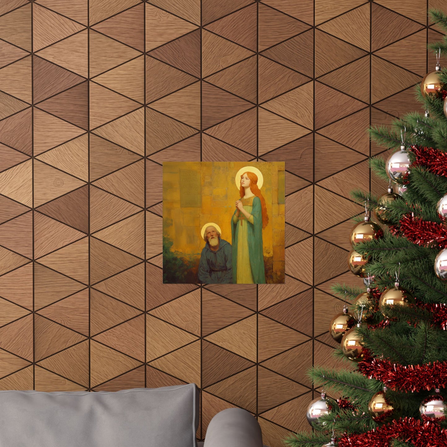 Saints Justina and Cyprian -  Catholic Art - Multiple Sizes - Premium Posters - Catholic Art - Christian Home - Catholic Saint Art