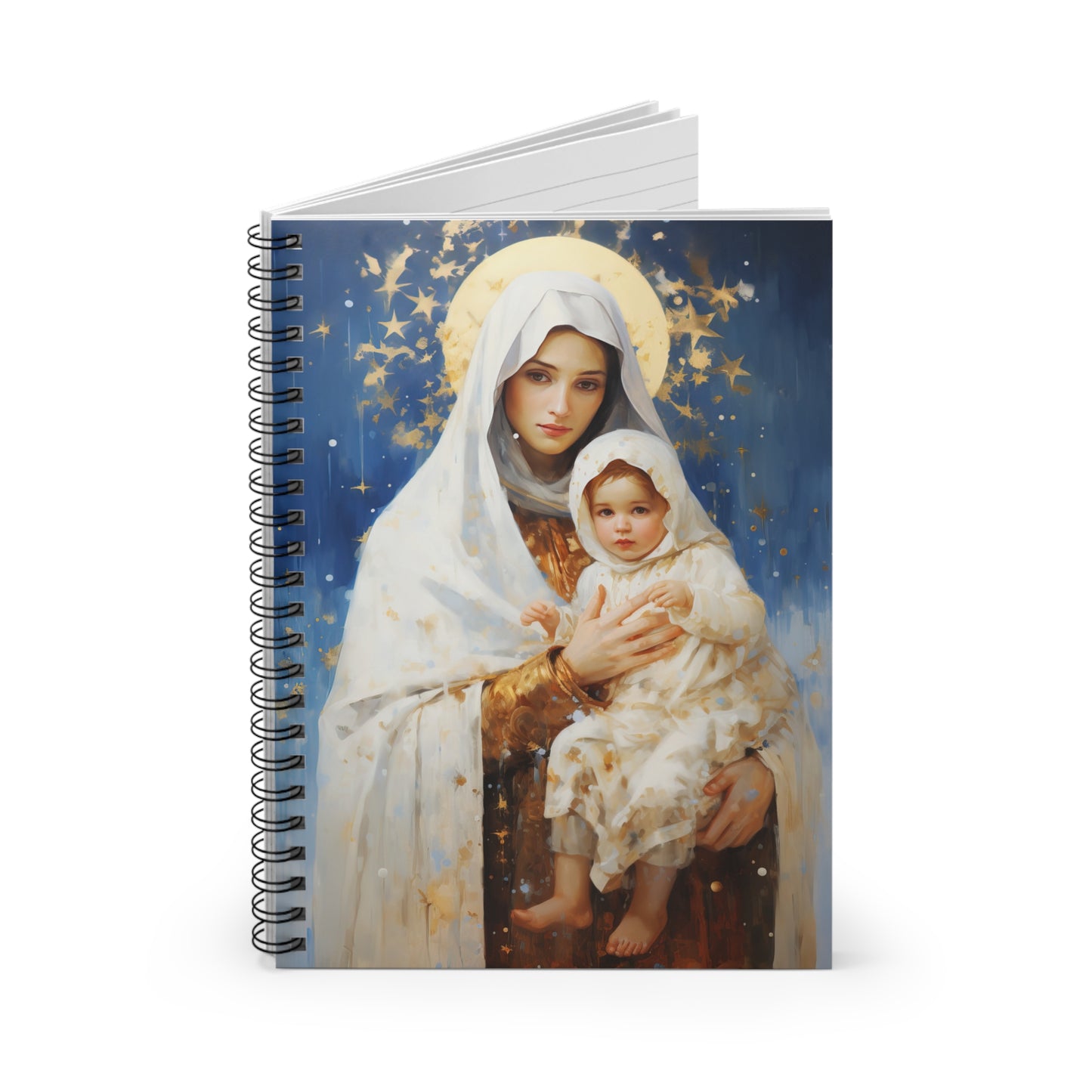 Divine Frost- Our Lady of the Snows Journal - Sanctified Souls Art - Religious Based Notebook - Spiral Notebook - Ruled Line