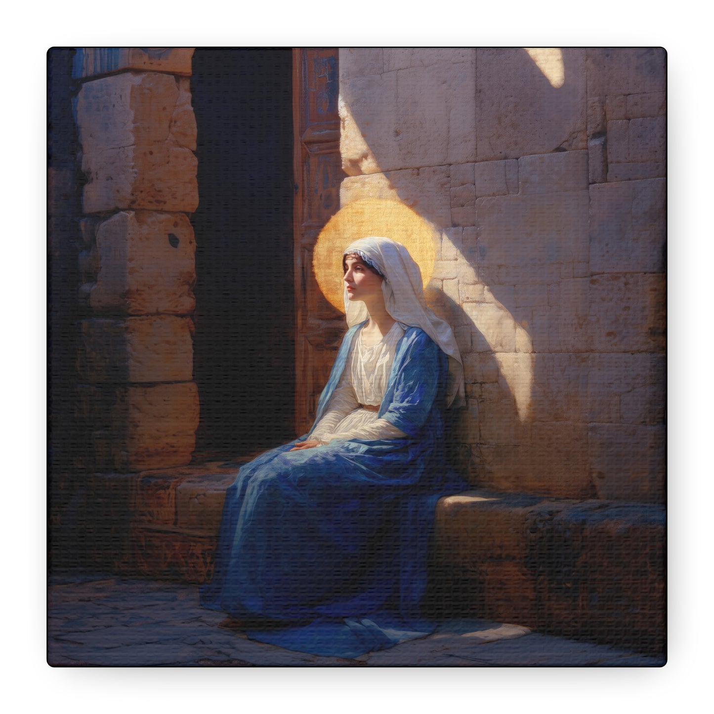 The Quiet Fiat That Split the Darkness, Mary's Yes - Gallery Wrapped Canvas - Print - Religious Art for your Home - Catholic Art