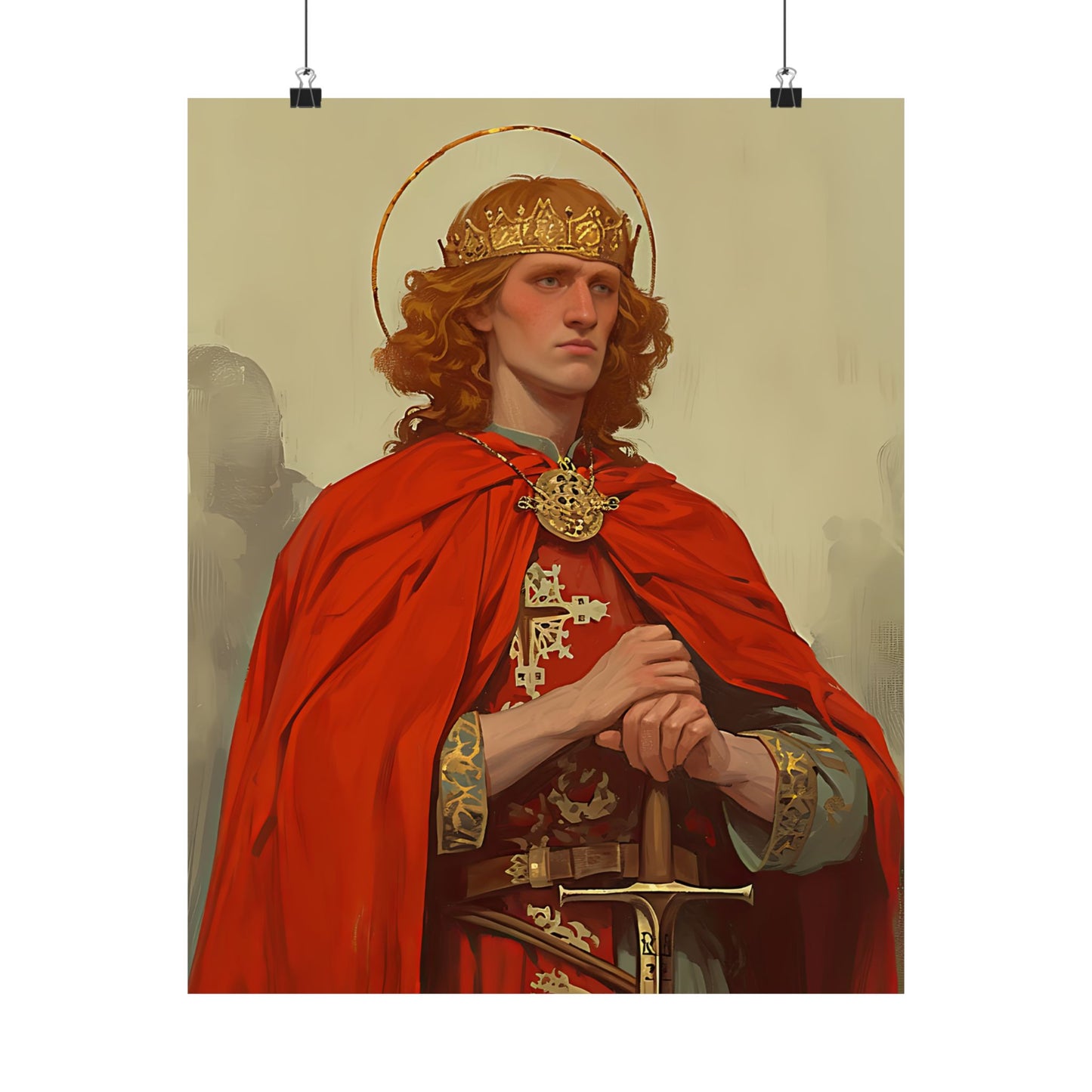Saint Edward the Martyr - Sanctified Souls Print - Multiple Sizes - Premium Matte Vertical Posters - Catholic Saint Art - Home Decor