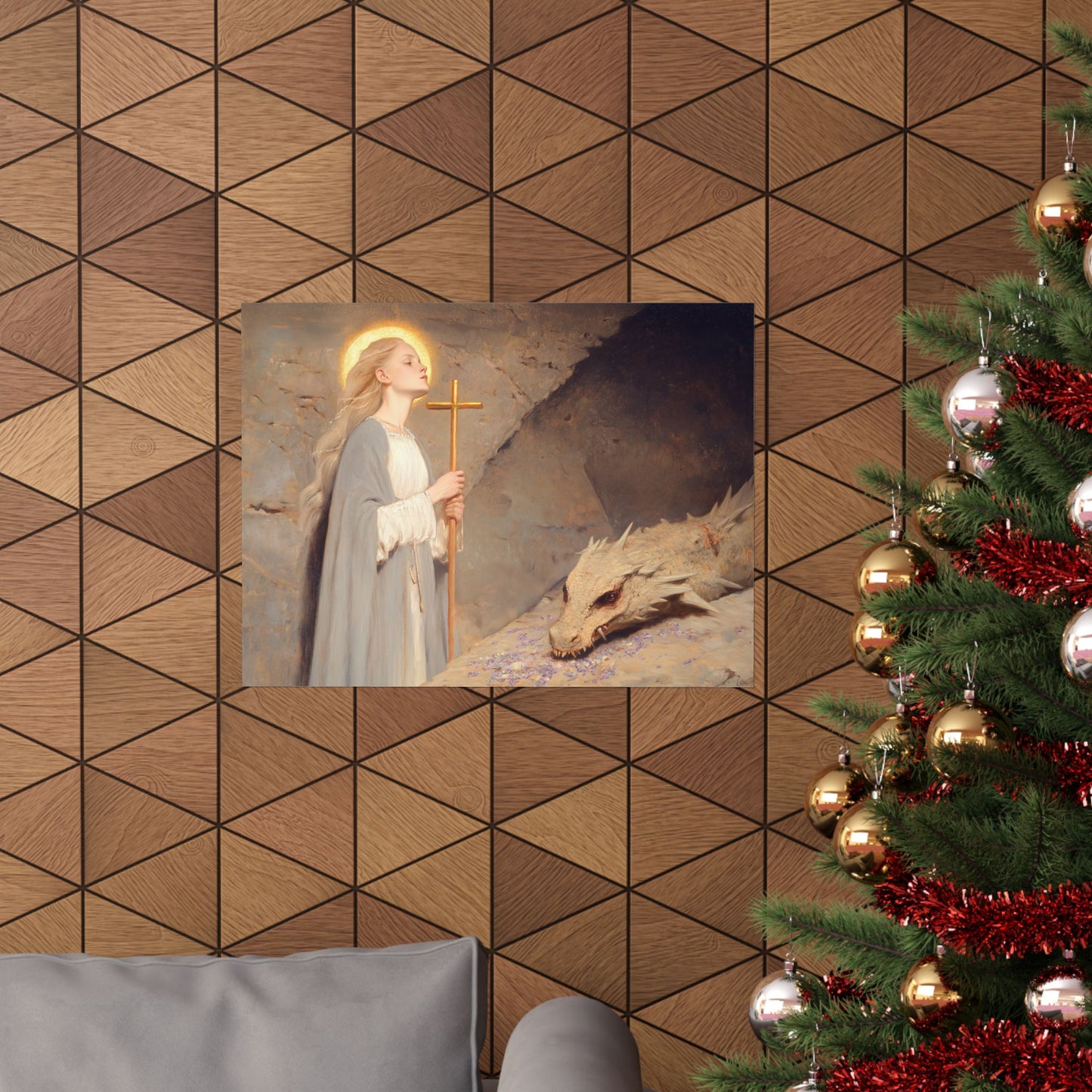 Saint Margaret of Antioch - Sanctified Souls Print - Multiple Sizes - Premium Posters - Catholic Art - Christian Home Decor Artwork