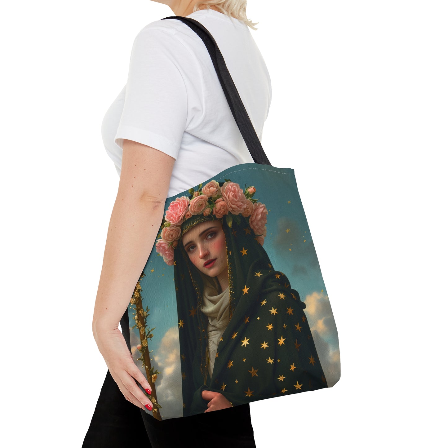 Saint Aldegund / Aldegundis Tote Bag - Purse - Three sizes - Large Medium Small Faith Art Bag - Catholic purse - Double Sided