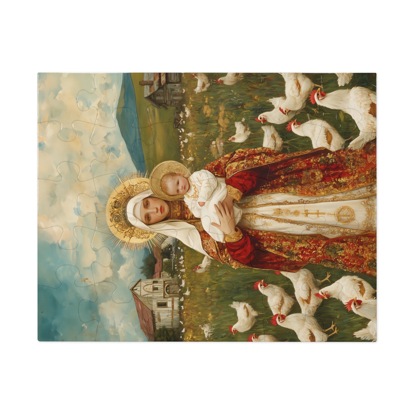 Our Lady of the Hens: Protector of the Humble Flock - Puzzle and Keepsake Tin - Religious (30, 110, 252, 500,1000) - Religious Puzzle