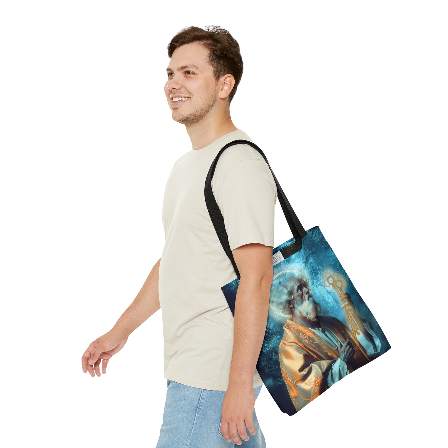 Saint Peter Tote Bag - Large Medium Small Faith Art Bag - Catholic Faith Purse - Religious Carry All Reusable Tote Bag