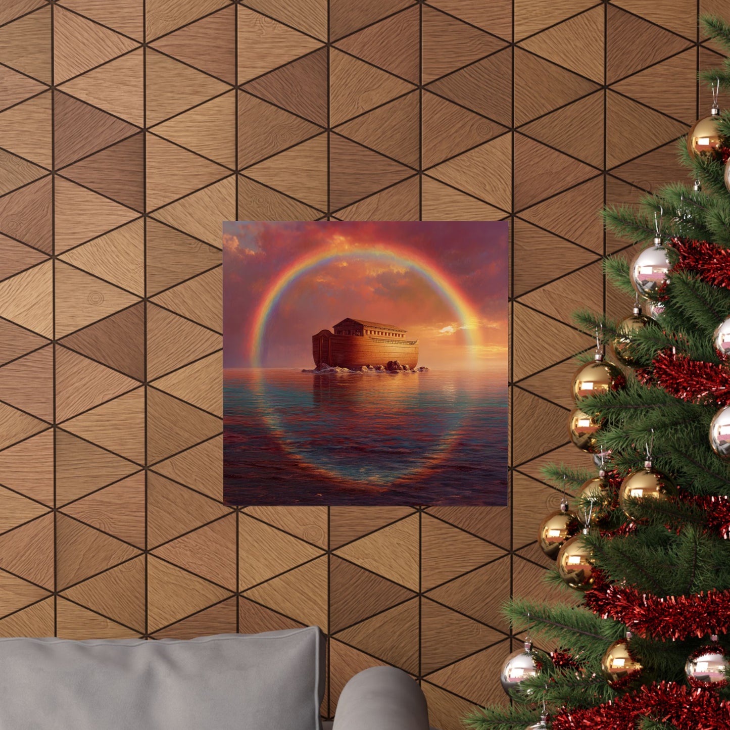 Sheltered Beneath the Covenant Sky - Noah's Ark - Sanctified Souls Print - Multiple Sizes - Premium Matte Vertical Posters