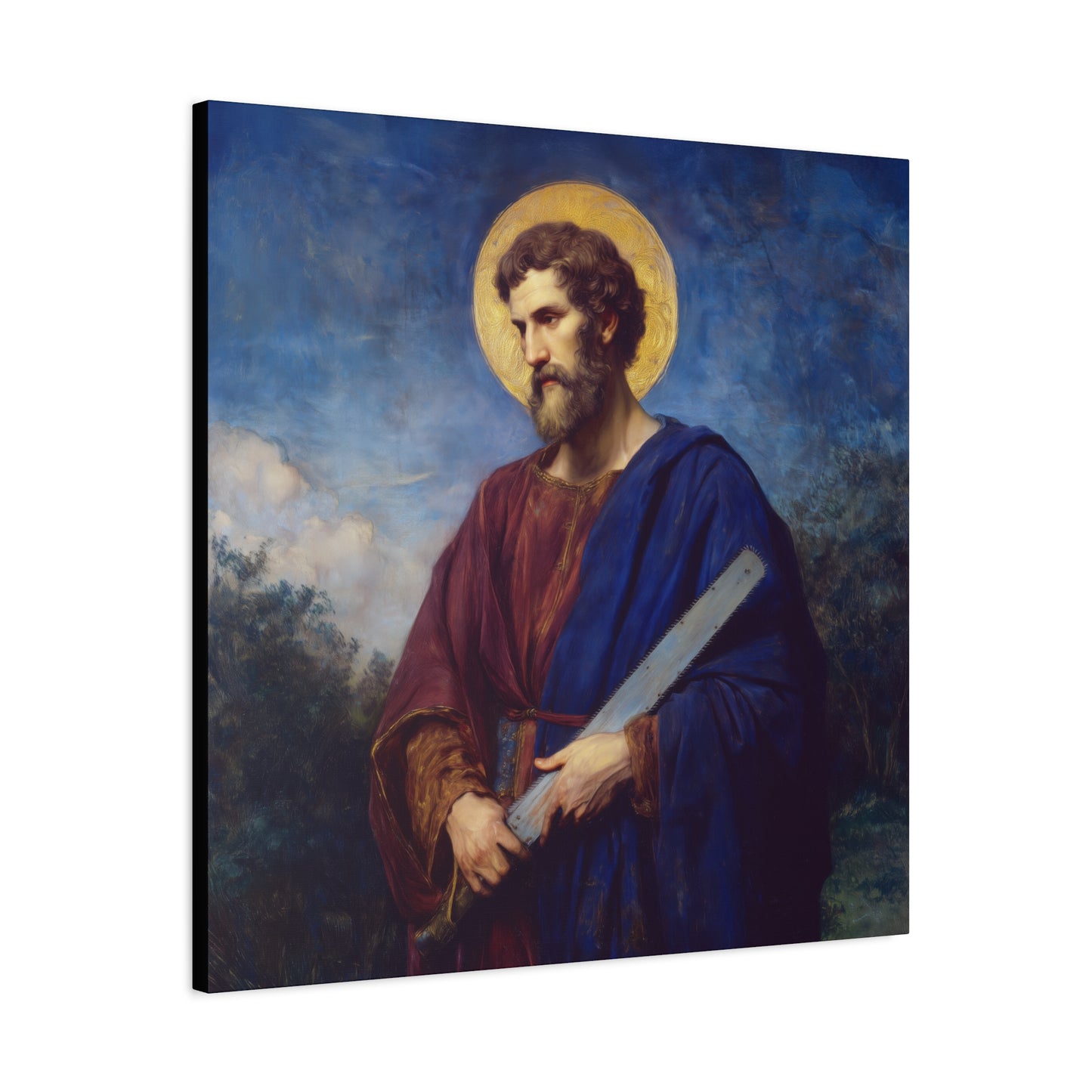 Saint Simon the Apostle  - Gallery Wrapped Canvas - Print - Religious Art for your Home - Catholic Art