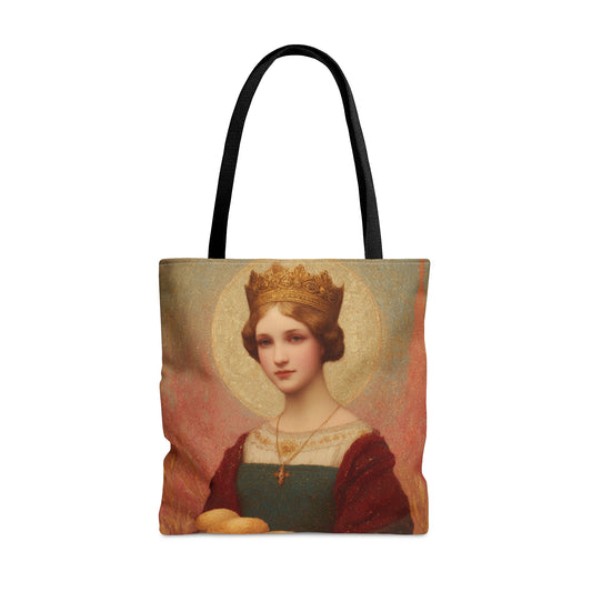Saint Elizabeth of Hungary Tote Bag - Large Medium Small Faith Art Bag - Catholic Faith Purse - Double Sided