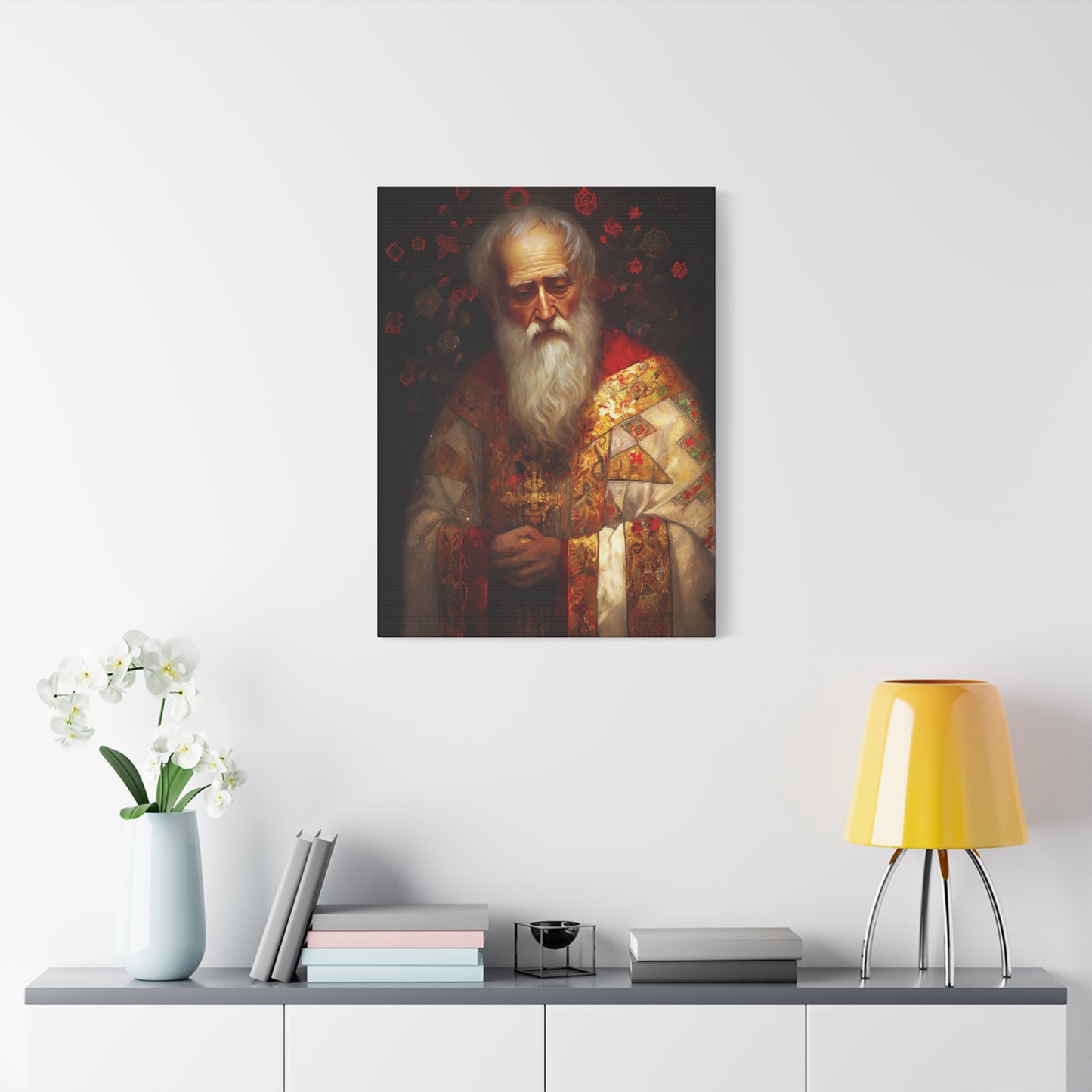 Saint Nicholas - Museum Wrapped Canvas - Sanctified Souls Print - Religious Art for your Home - Father Christmas - Catholic Christmas