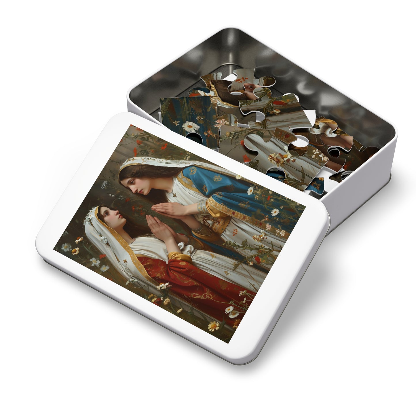 Saints Emiliana and Trasilla - Puzzle and Keepsake Tin - Religious Jigsaw Puzzle (30, 110, 252, 500,1000-Piece) - Religious Puzzle