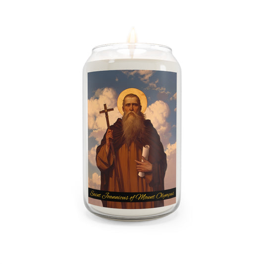 Saint Joannicus the Great / Loannikios of Mount Olympus - Scented Prayer Candle, 13.75oz - Tall Size - Religious Prayer Candle