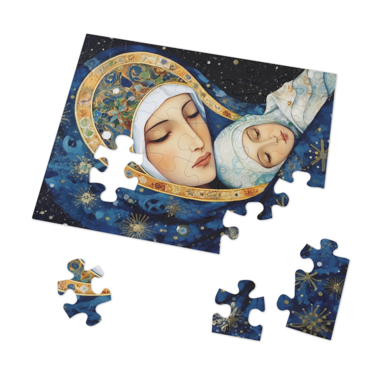 Snowfalls Embrace - Our Lady of the Snows - Puzzle and Keepsake Tin - Jigsaw Puzzle (30, 110, 252, 500,1000-Piece) - Religious Puzzle
