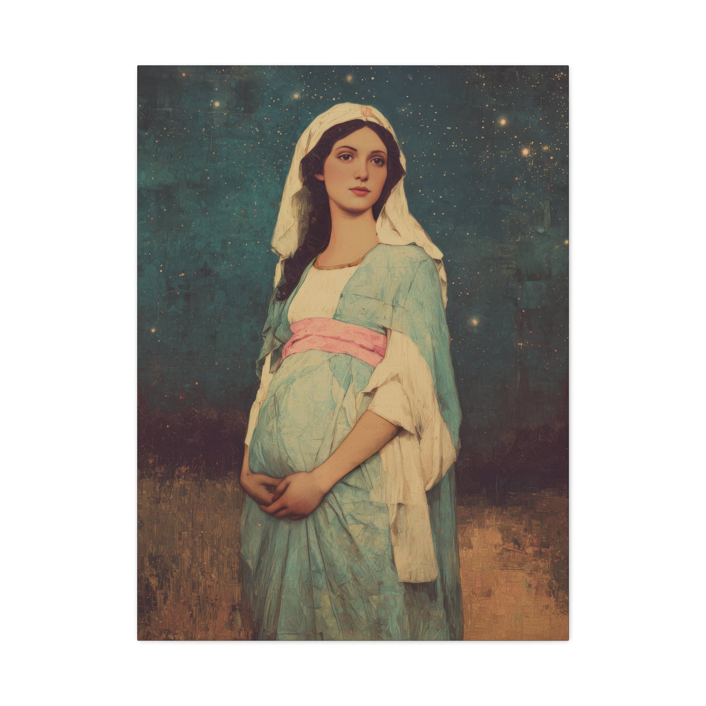 Our Lady of 'O' - Our Lady of Expectation - Mother Mary - Marian Art - Gallery Wrapped Canvas - Print - Catholic Art Print