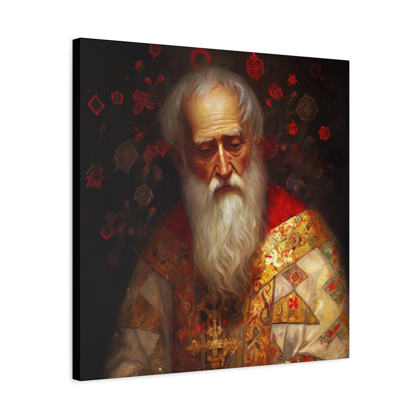 Saint Nicholas - Museum Wrapped Canvas - Sanctified Souls Print - Religious Art for your Home - Father Christmas - Catholic Christmas
