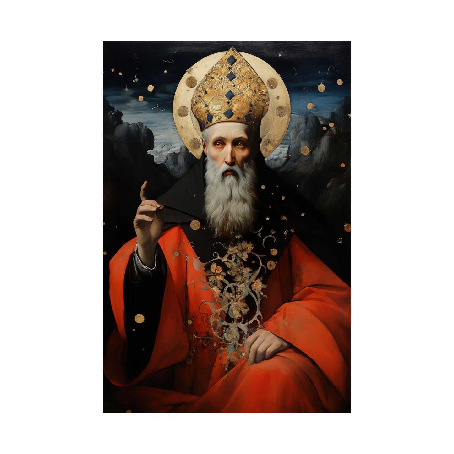 Saint Augustine of Hippo - Sanctified Souls Print - Multiple Sizes - Premium Matte Vertical Posters