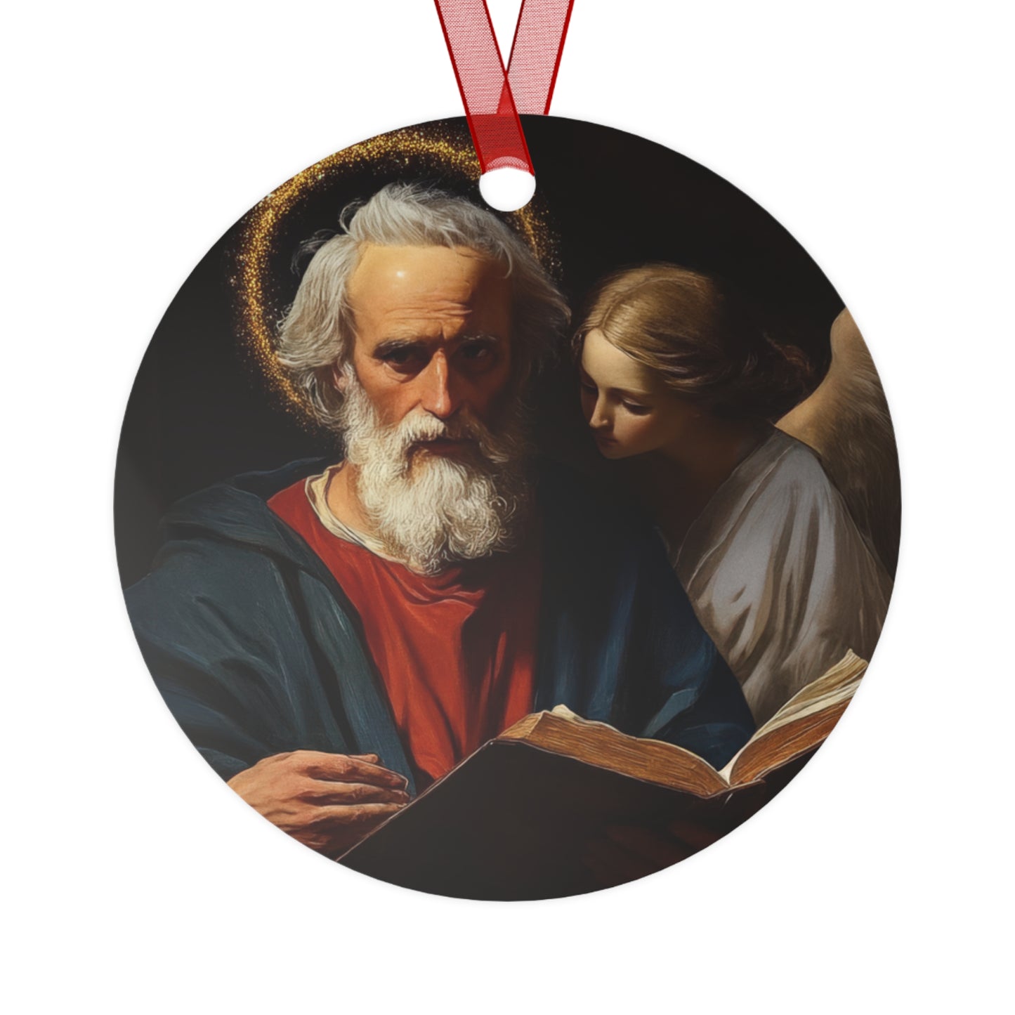Saint Matthew the Apostle Metal Ornament - Religious Holiday Christmas Ornament and Keepsake - Double sided Keepsake Religious Ornament