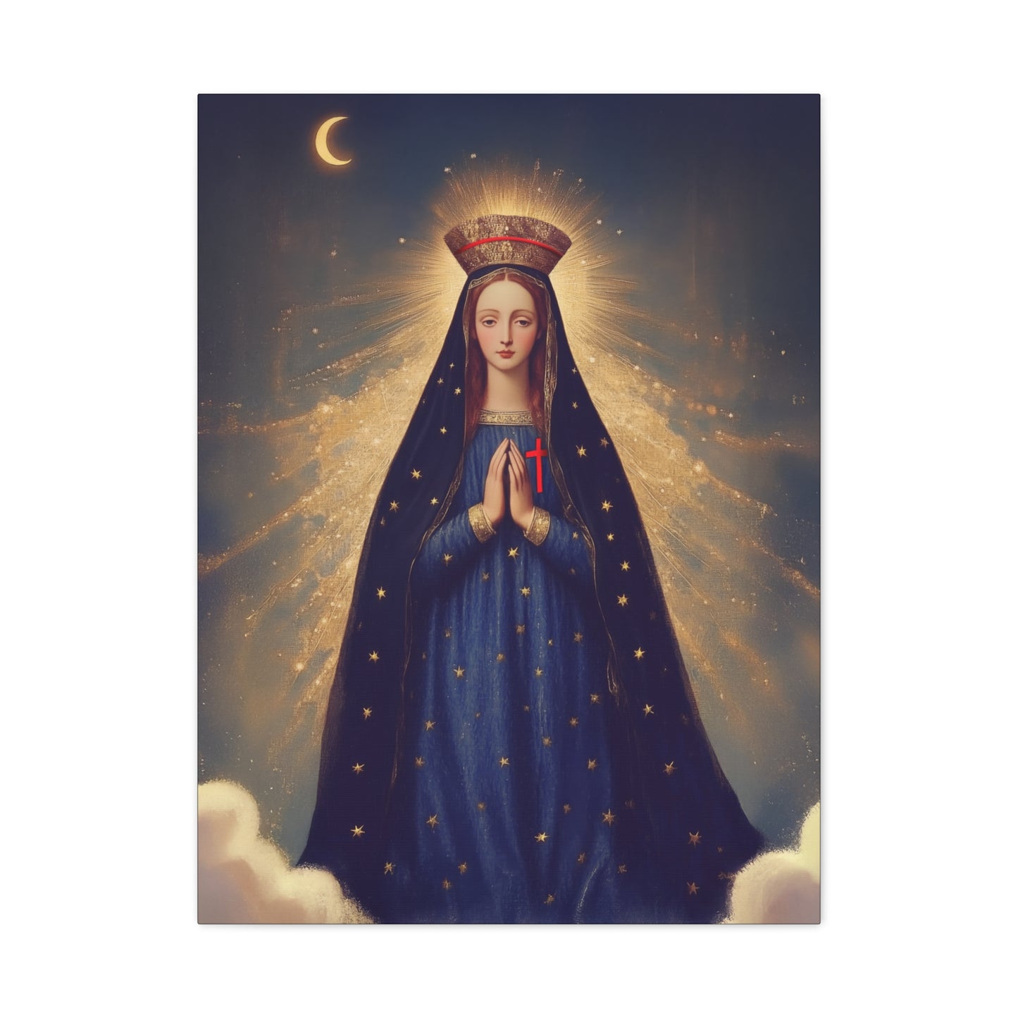 Our Lady of Pontmain - Multiple Sizes - Catholic Home art - Museum Wrapped Canvas - Sanctified Souls Print - Mother Mary Art