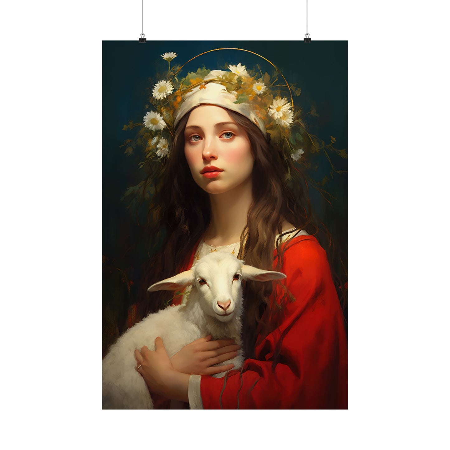 Saint Agnes of Rome Print - Sanctified Souls Print - Multiple Sizes - Premium Matte Vertical Posters