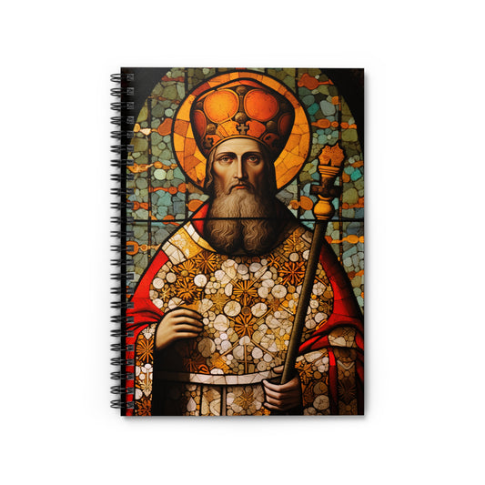 Saint Henry II Journal - Sanctified Souls Art - Religious Based Notebook - Spiral Notebook - Ruled Line