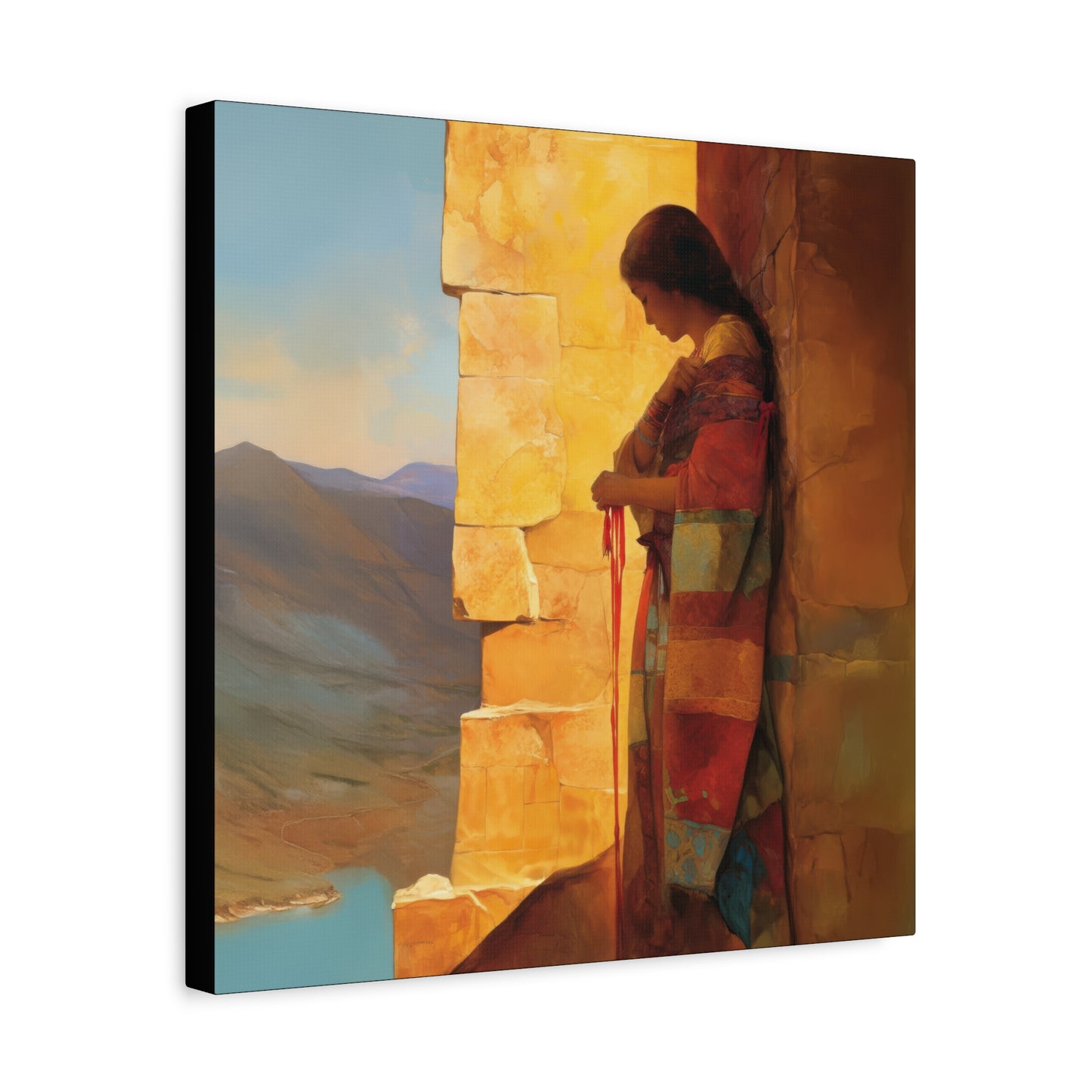 A Thread Through the Line of Christ - Rahab Museum Wrapped Canvas - Sanctified Souls Print -Based on Klimt's The Kiss