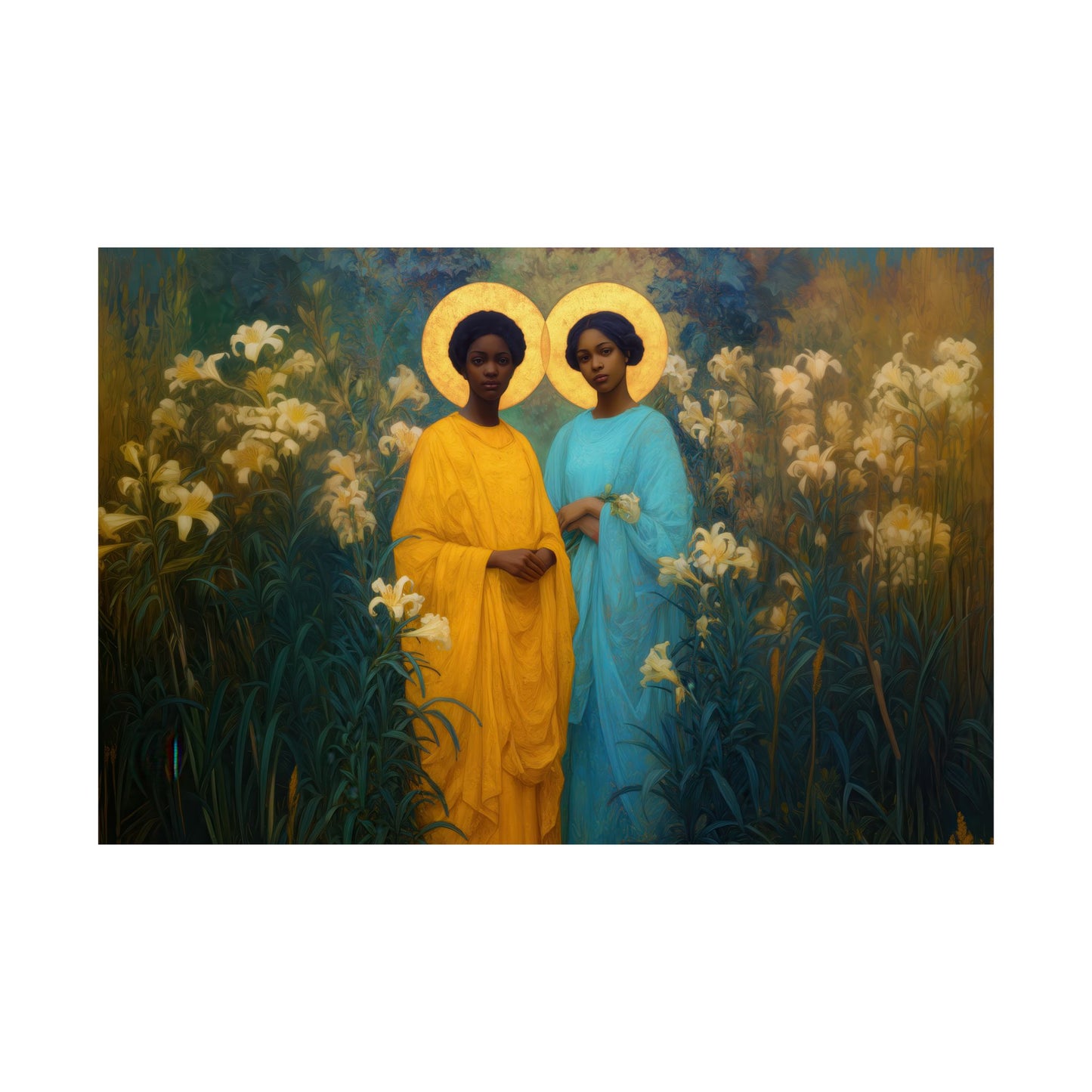 Saint Perpetua and Saint Felicity  - Sanctified Souls Print - Multiple Sizes - Premium Posters - Catholic Art - Christian Home Decor Artwork