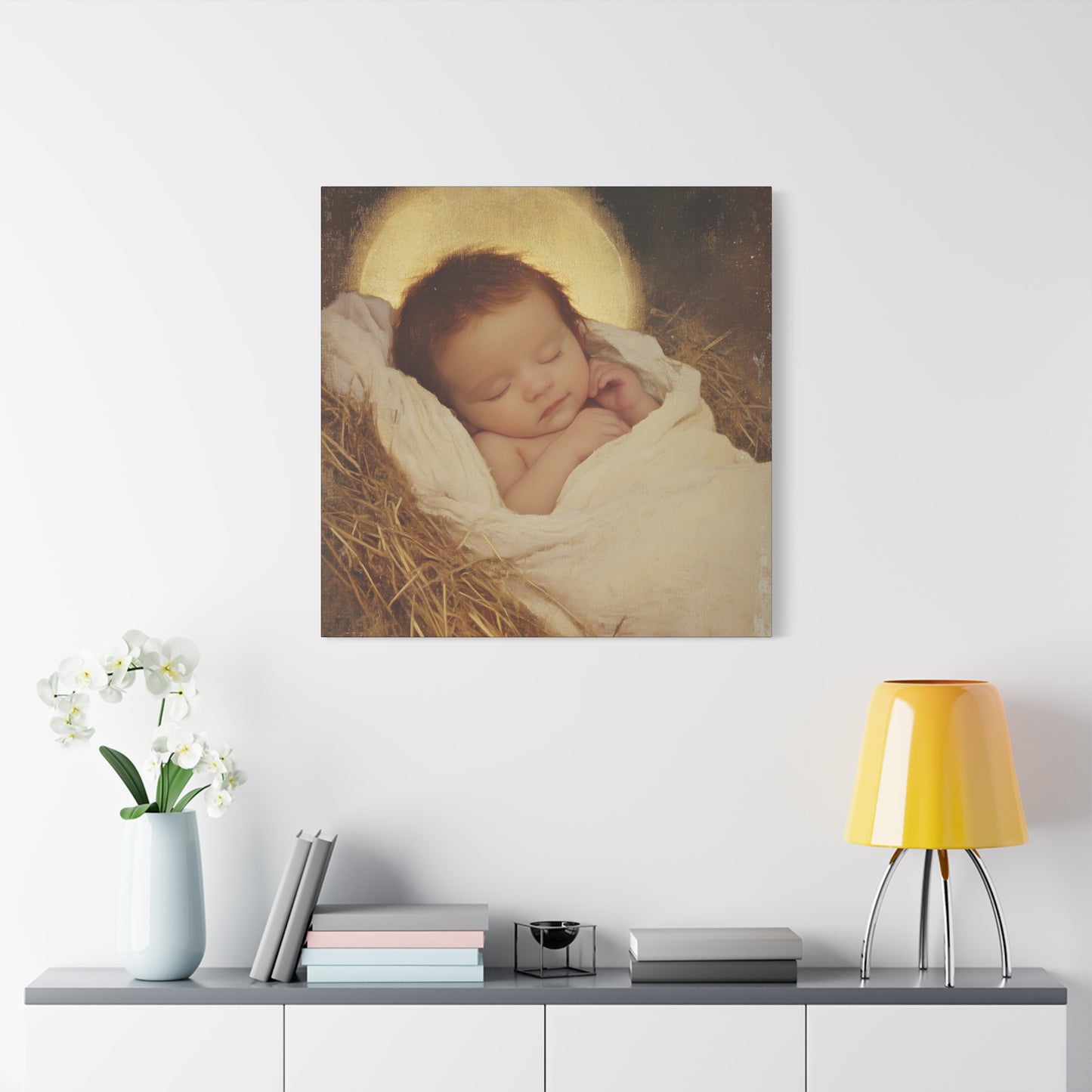 Jesus, the Newborn Light of the World - Gallery Wrapped Canvas - Print - Religious Art for your Home - Catholic Art Print