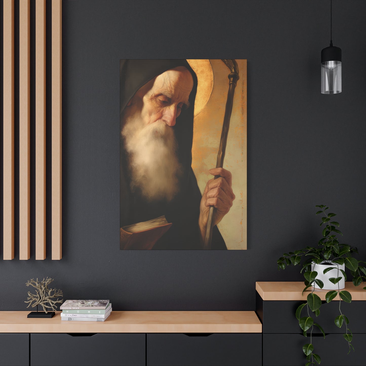 Saint Benedict - Museum Wrapped Canvas - Sanctified Souls Print - Religious Art for your Home