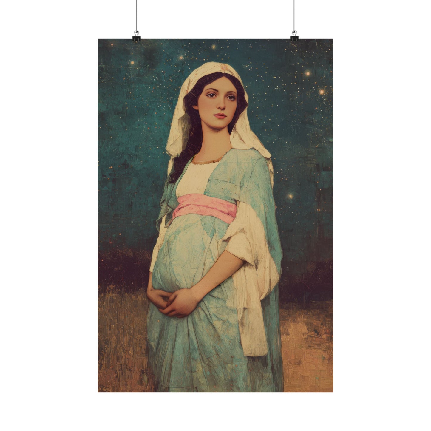 Our Lady of 'O' - Our Lady of Expectation - Mother Mary - Marian Art - Sanctified Souls Print - Multiple Sizes - Premium Vertical Posters