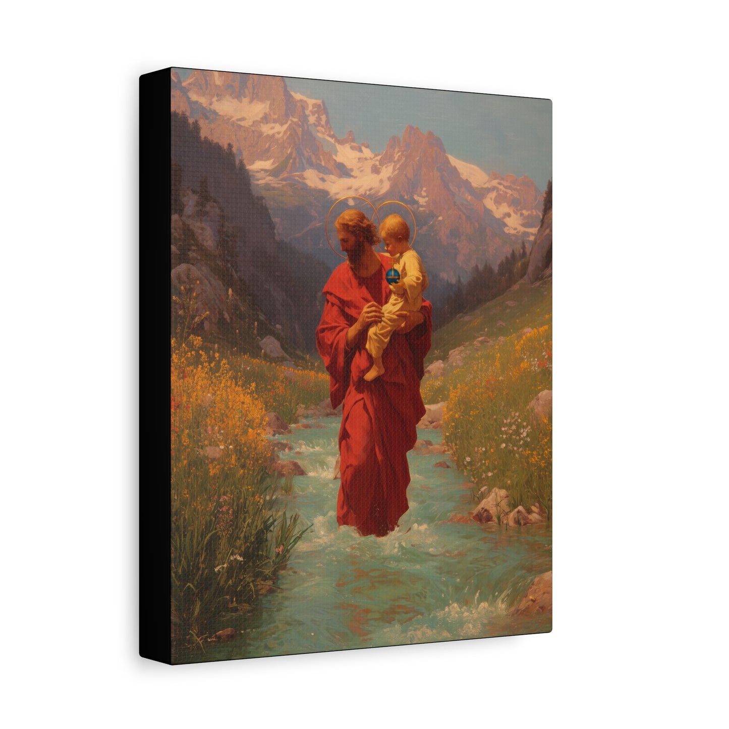 Saint Christopher  - Museum Wrapped Canvas - Sanctified Souls Print - Religious Art for your Home