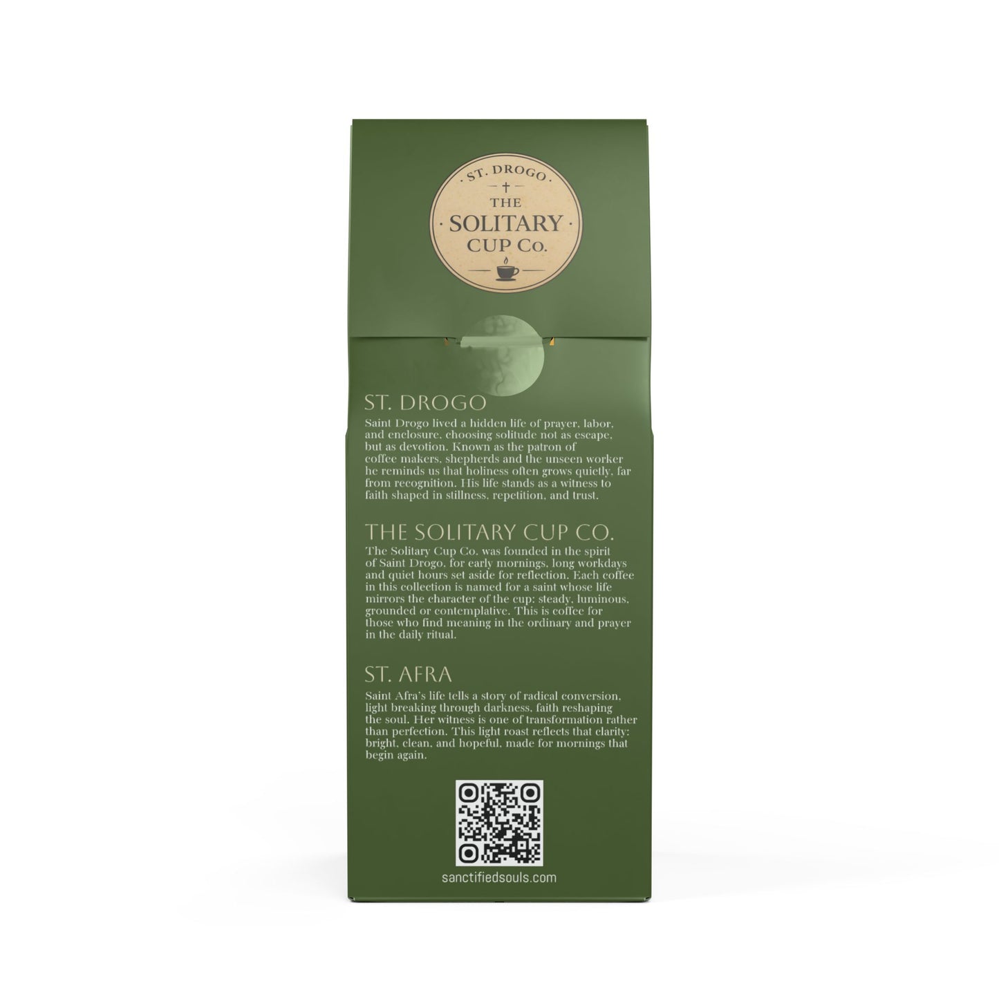 St. Afra - Morning Redemption (Light Roast) - St. Drogo - The Solitary Cup Co. - Artisan Catholic Saint Inspired Coffee - 12 oz.