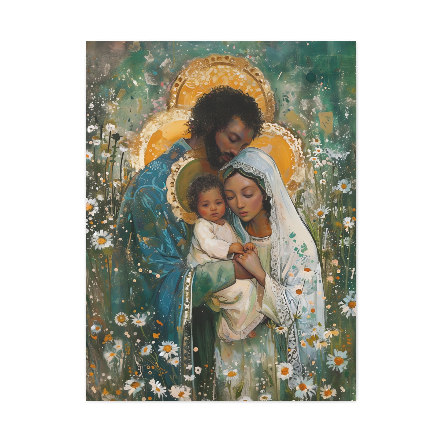 Sacred Sanctuary - Mary, Joseph, and the Infant Jesus  - Museum Wrapped Canvas - Sanctified Souls Print - Religious Art - The Holy Family