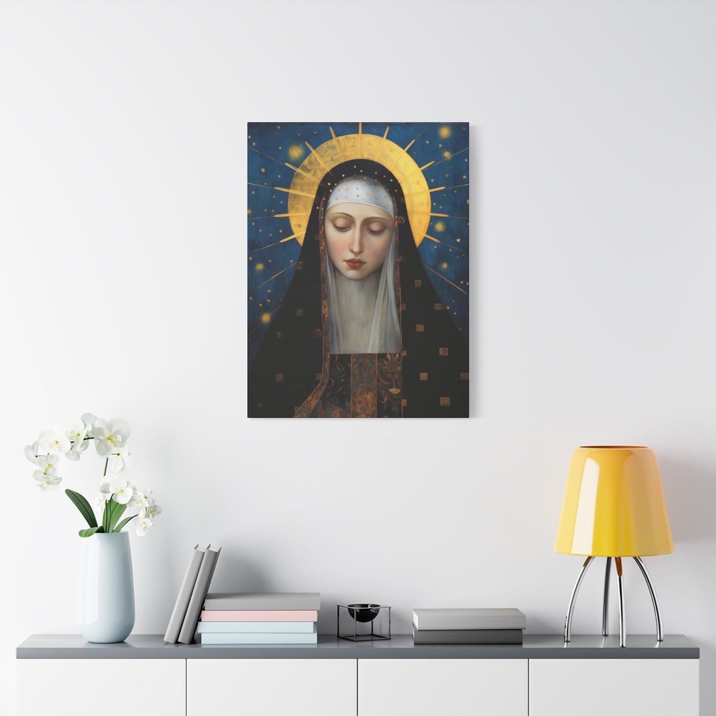 Saint Brigid of Sweden Canvas Print - Multiple Sizes - Catholic Home art - Museum Wrapped Canvas - Sanctified Souls Print