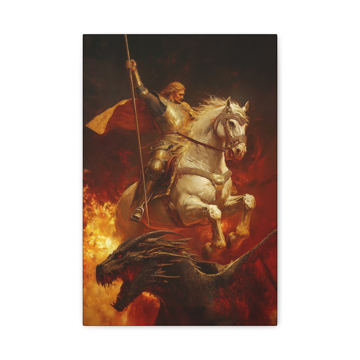 Saint George -  Museum Wrapped Canvas - Sanctified Souls Print - Religious Art for your Home - Catholic Patron Saint Art