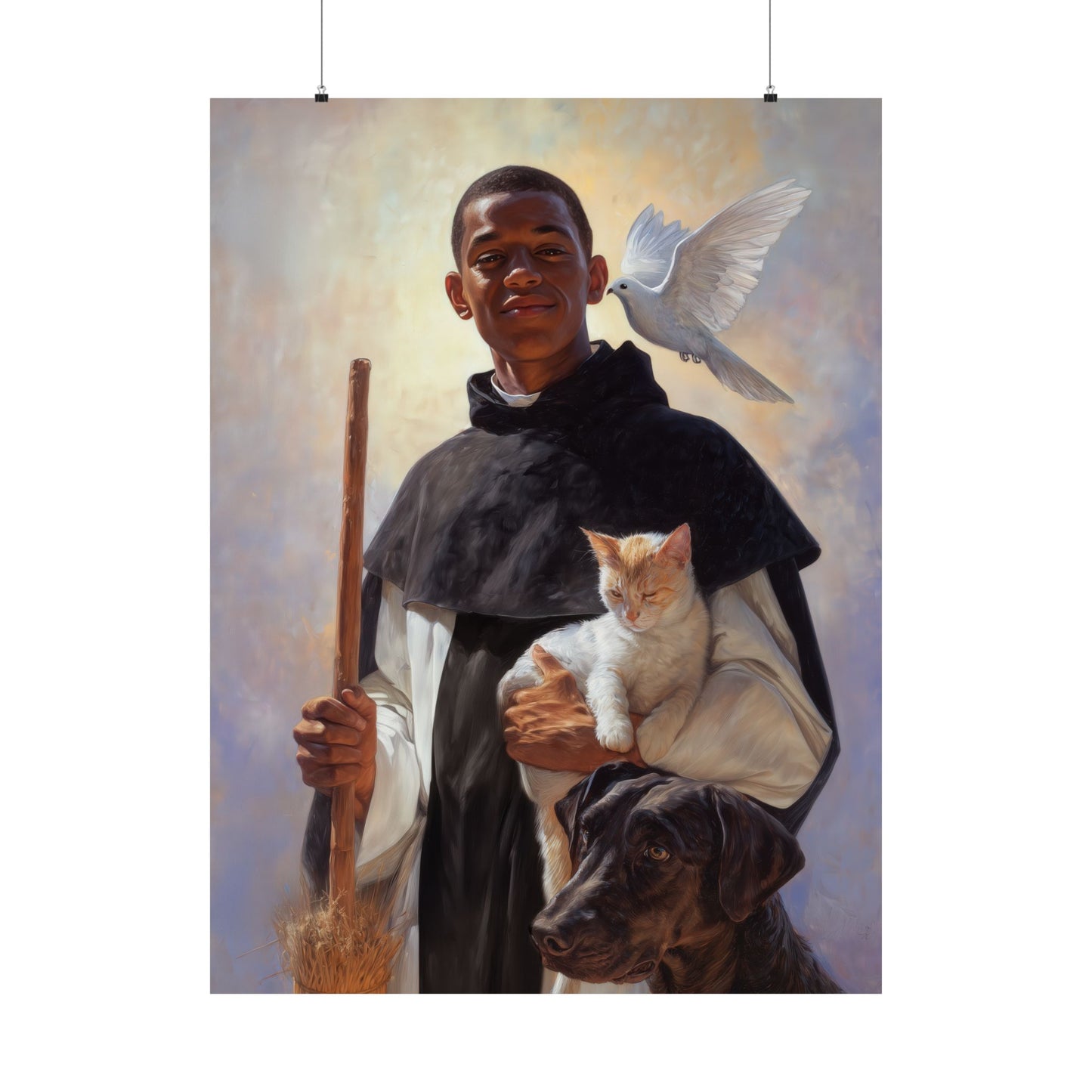 Saint Martin de Porres - Sanctified Souls Print - Multiple Sizes - Premium Matte Vertical Posters