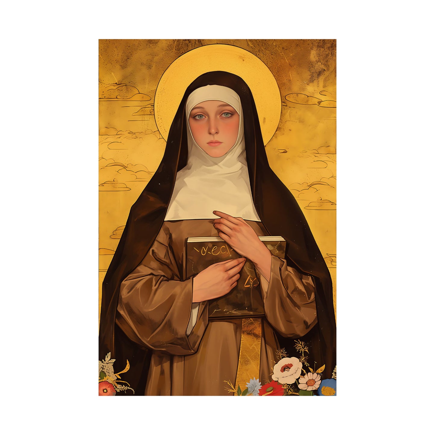 Saint Catherine of Bologna Poster Print - Sanctified Souls Print - Multiple Sizes - Premium Posters - Catholic Art for your home