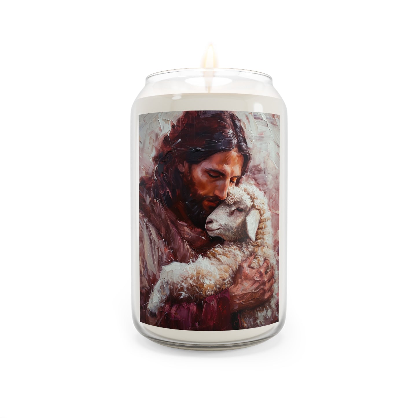 Jesus and the Little Lamb - Scented Prayer Candle, 13.75oz -  Candle - Catholic Art - prayer room Scented Candle